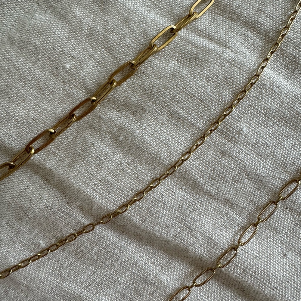 16 in. 3 gold chain necklace